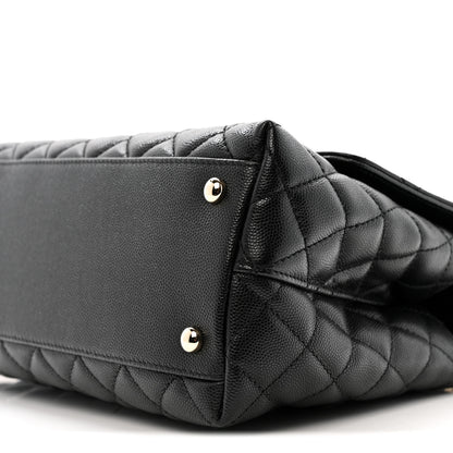 Chanel Caviar Lizard Embossed Quilted Small Coco Handle Flap Black 11 of 13