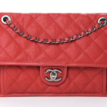 Chanel Caviar Quilted Medium French Riviera Flap Red 8 of 12