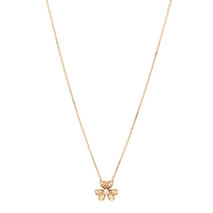 Van Cleef & Arpels 18K Yellow Gold Diamond Mini Frivole Pendant Pave Necklace 1 of 6