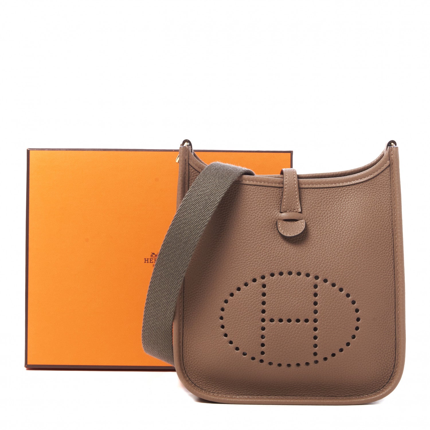 Hermes Taurillon Clemence Amazone Evelyne TPM Etoupe Etain 7 of 9