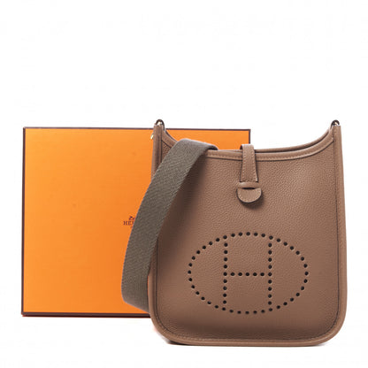 Hermes Taurillon Clemence Amazone Evelyne TPM Etoupe Etain 7 of 9