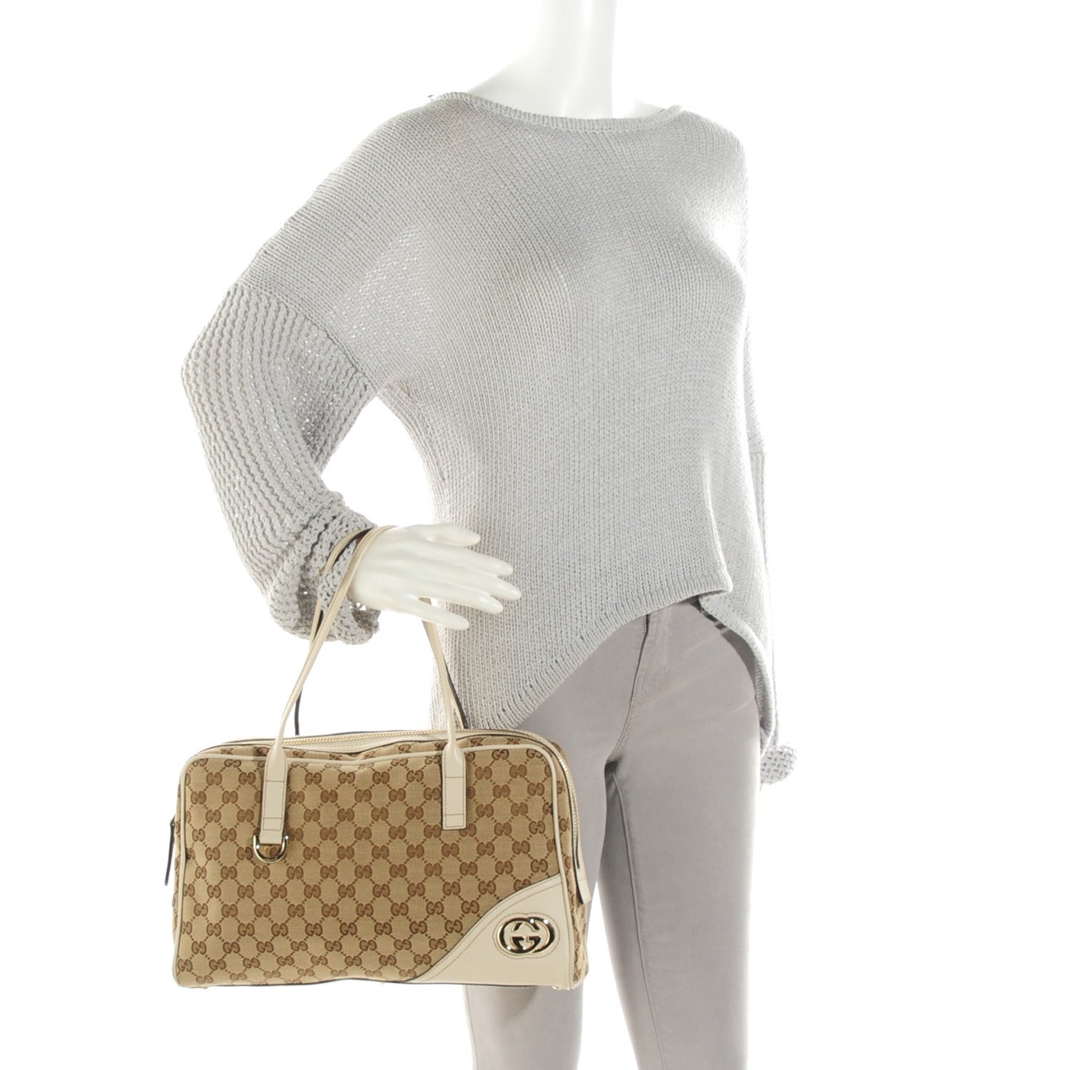 Gucci Monogram Medium New Britt Boston Off White 2 of 7