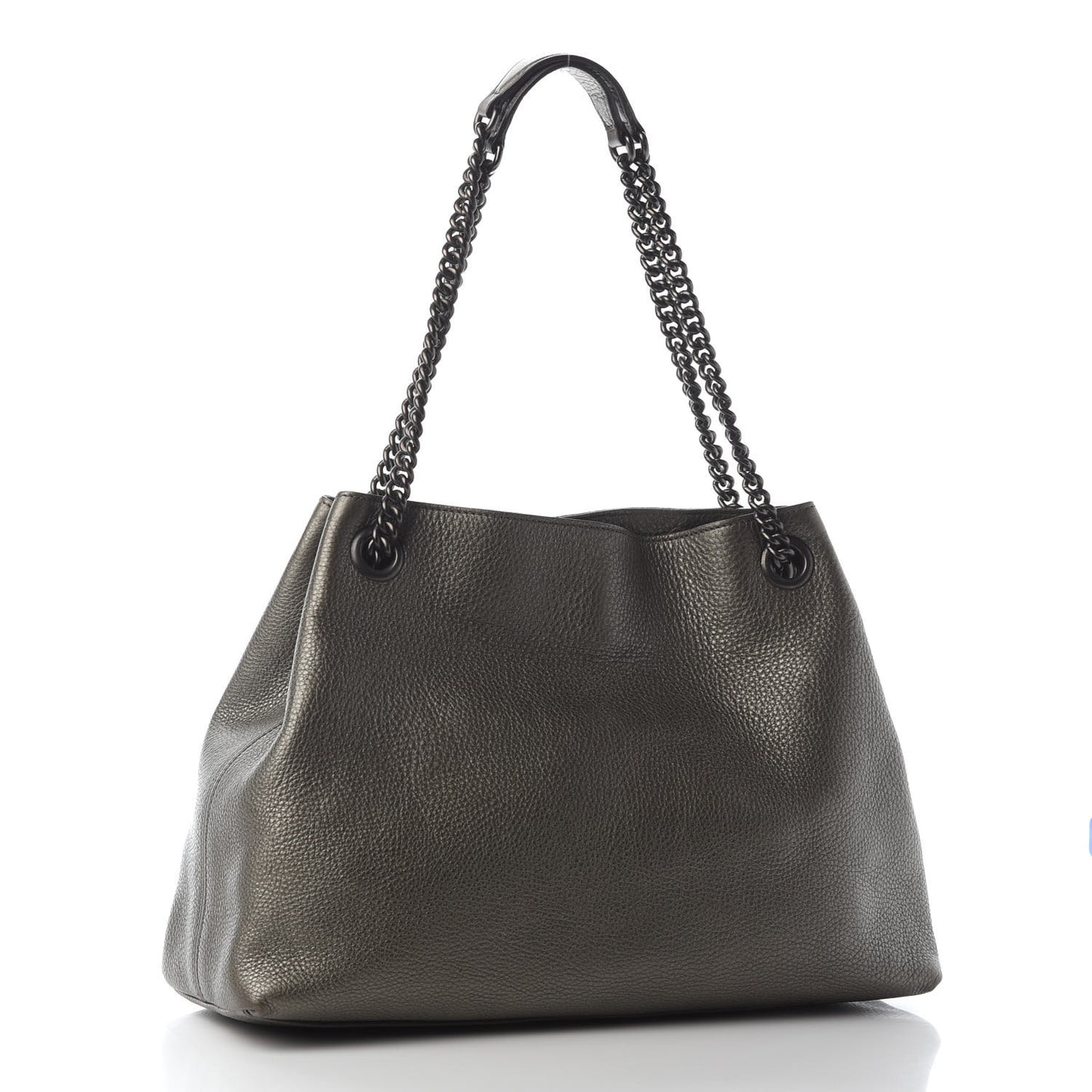 Metallic Pebbled Calfskin Medium Soho Chain Shoulder Bag Sasso