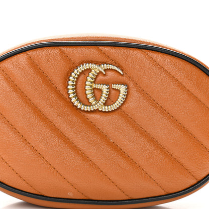 Gucci Vintage Effect Calfskin Matelasse Diagonal Torchon GG Marmont Belt Bag 85 34 Cognac 8 of 13