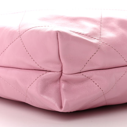Chanel Shiny Calfskin Quilted Small Chanel 22 Dark Pink 10 of 13