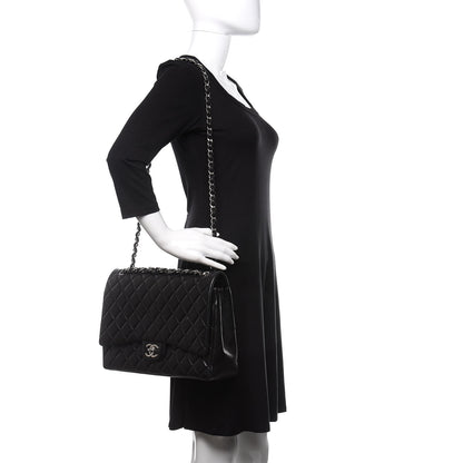 Chanel Lambskin Quilted Maxi Double Flap Black 2 of 15