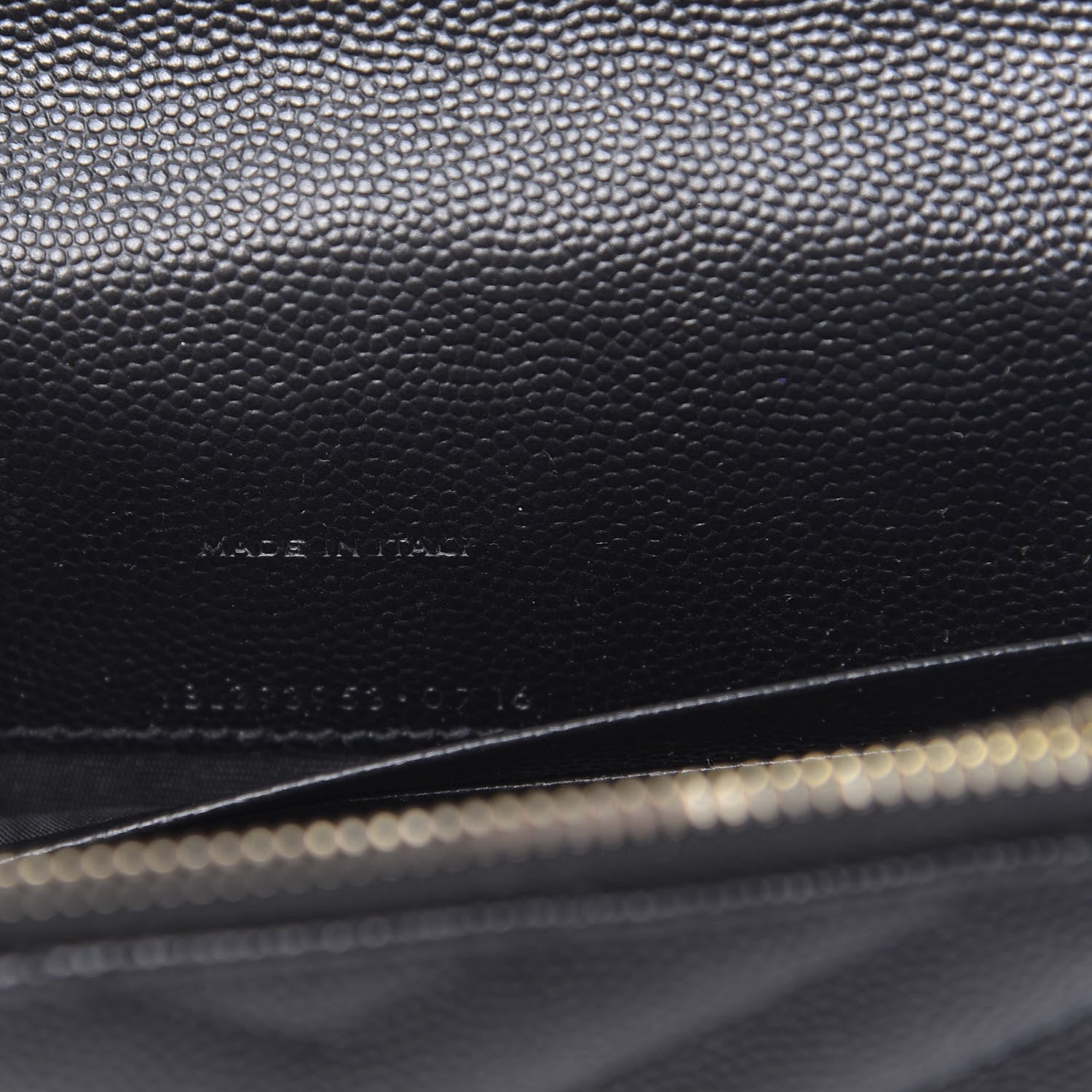 Saint Laurent Grain De Poudre Matelasse Chevron Monogram Envelope Chain Wallet Black 7 of 12