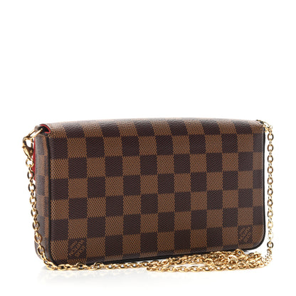 Louis Vuitton Damier Ebene Pochette Felicie Chain Wallet 4 of 10