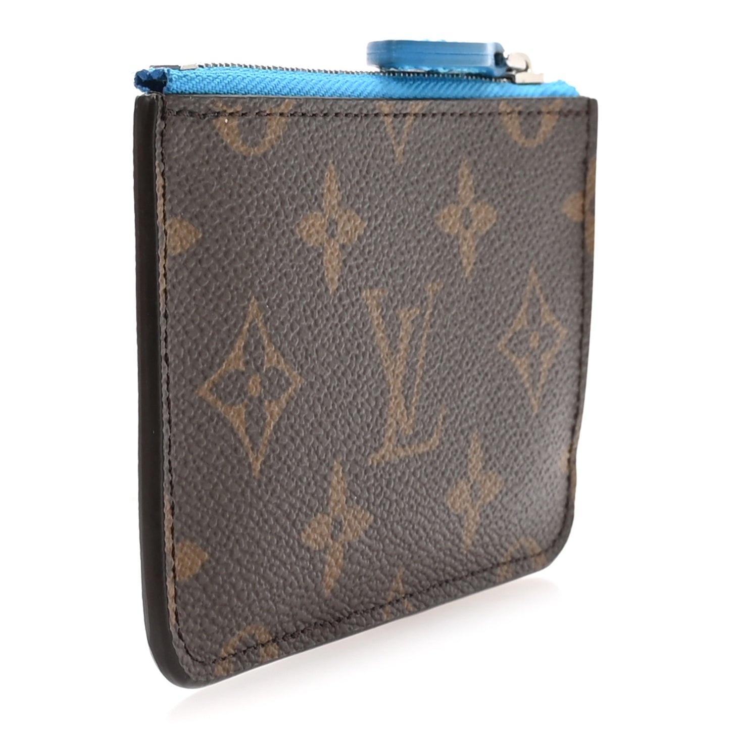 Monogram Zipped Romy Card Holder Gaston Blue