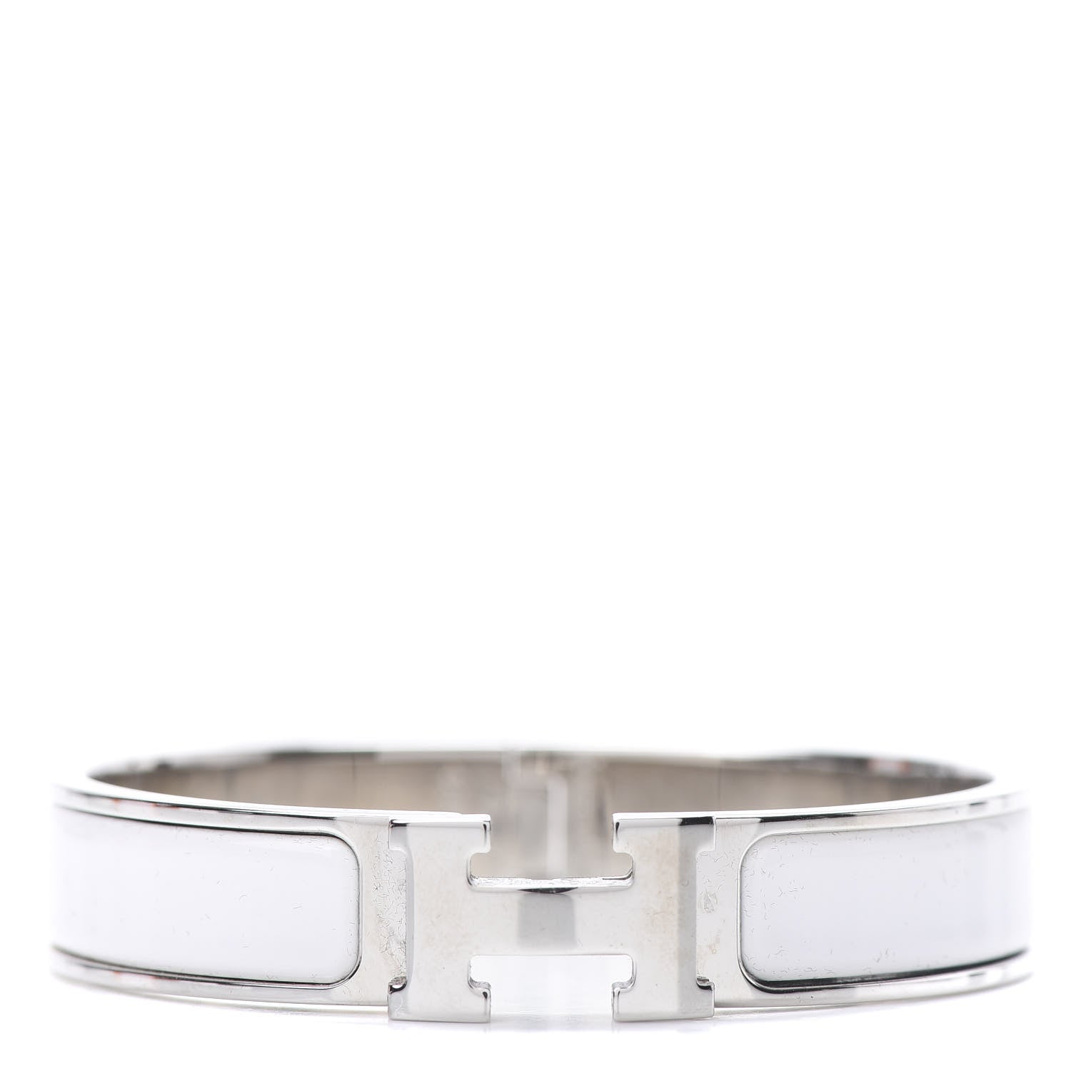 Hermes Enamel Narrow Clic Clac H Bracelet PM White 1 of 6