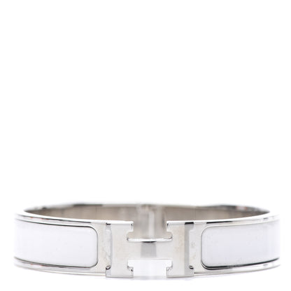 Hermes Enamel Narrow Clic Clac H Bracelet PM White 1 of 6