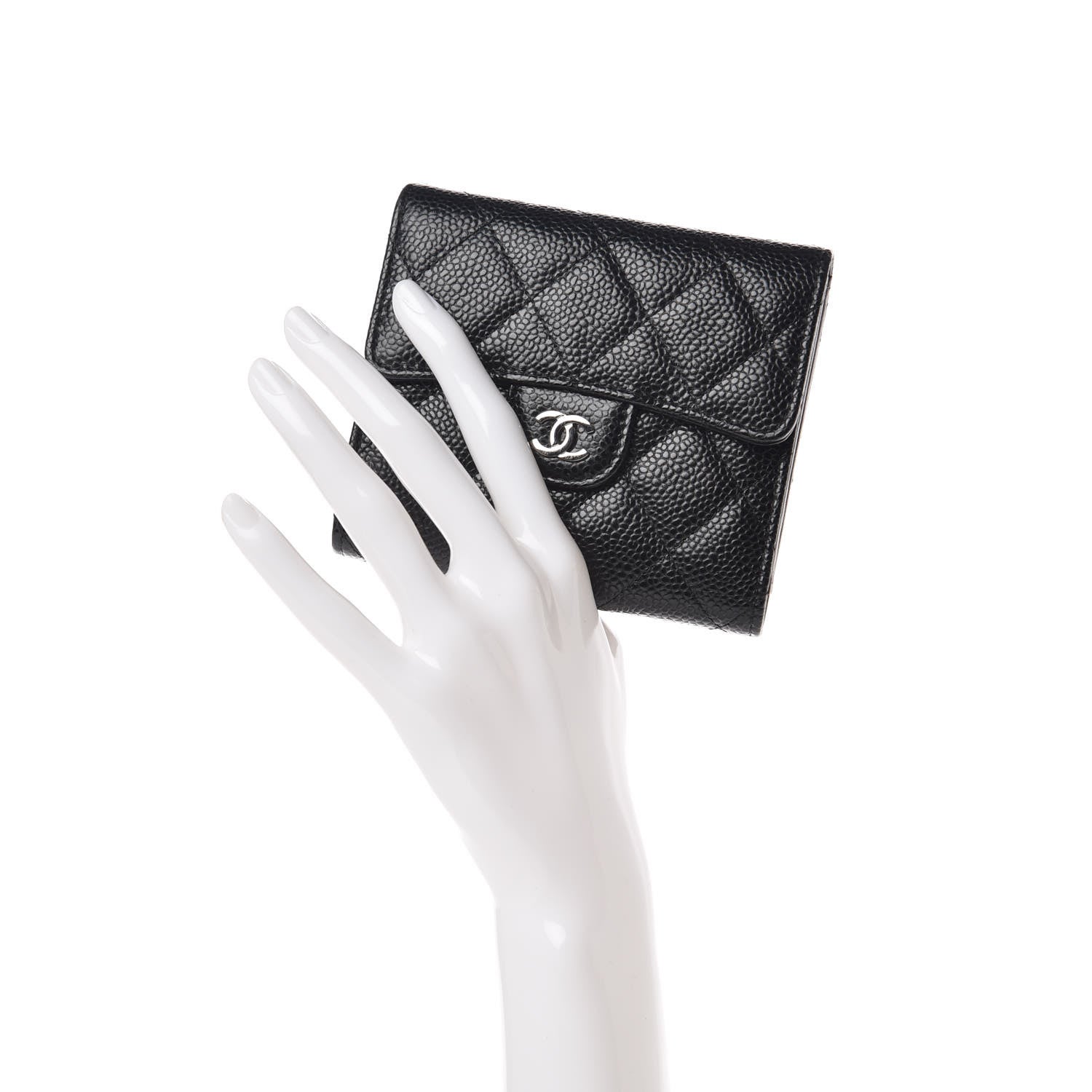 Chanel Caviar Quilted Compact Flap Wallet Black 2 of 9