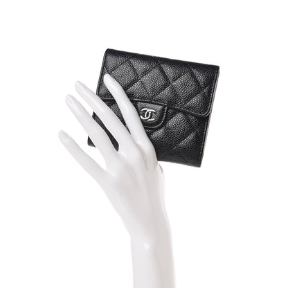 Chanel Caviar Quilted Compact Flap Wallet Black 2 of 9