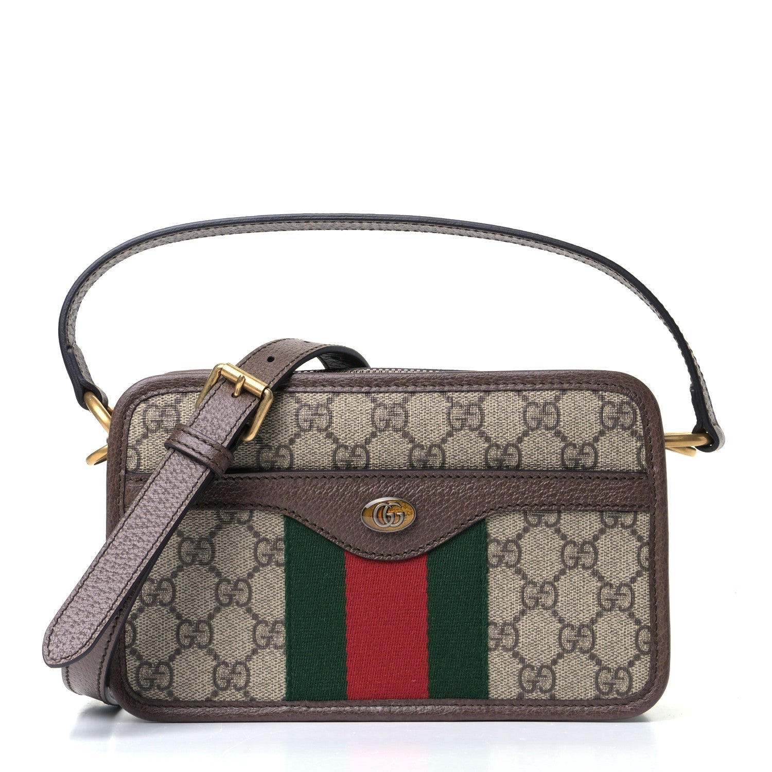 Gucci GG Supreme Monogram Web Ophidia Crossbody Bag Beige New Acero 1 of 5