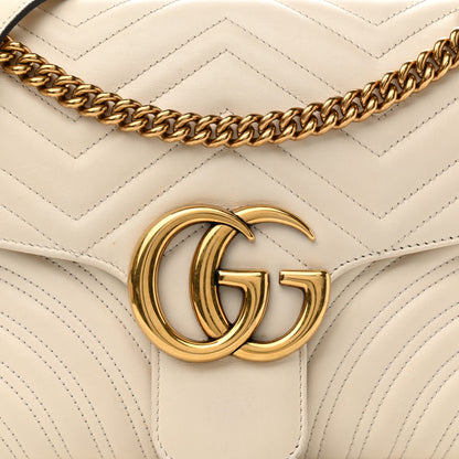Gucci Calfskin Matelasse Medium GG Marmont Shoulder Bag White 9 of 12