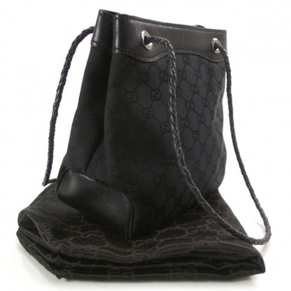 Gucci Canvas Monogram Woven Handle Tote Black 3 of 11