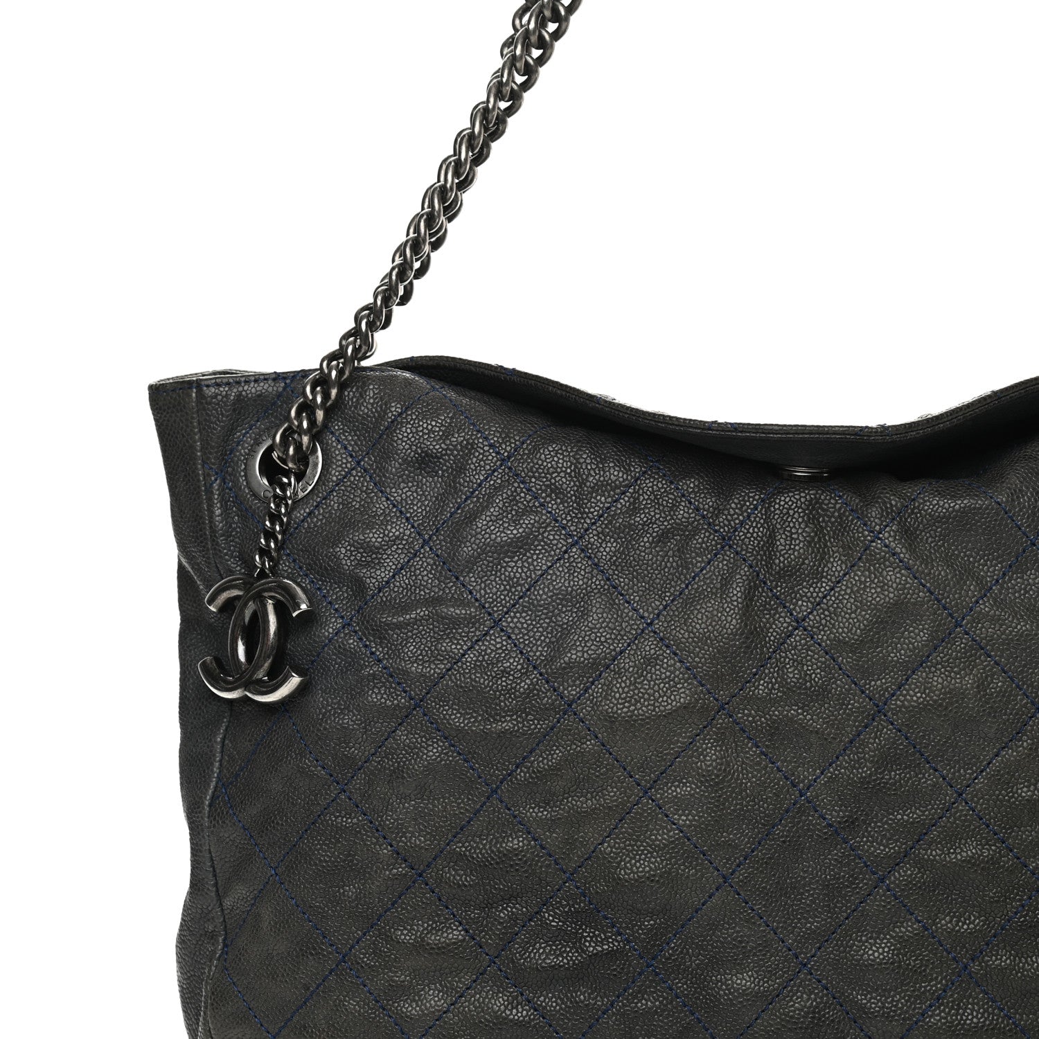 Chanel Caviar Quilted Simply CC Hobo Dark Blue 8 of 16