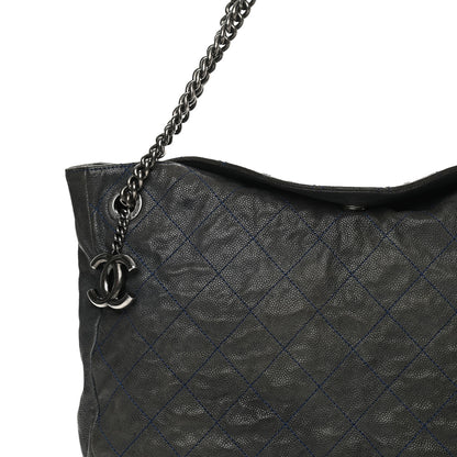 Chanel Caviar Quilted Simply CC Hobo Dark Blue 8 of 16