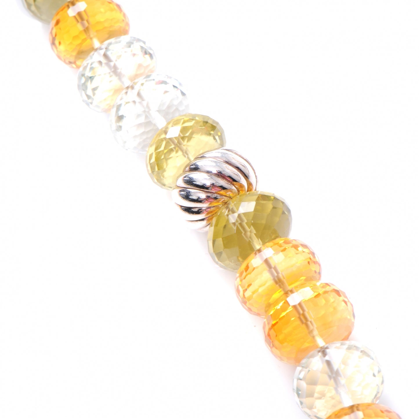 Citrine Peridot Quartz Bead Necklace