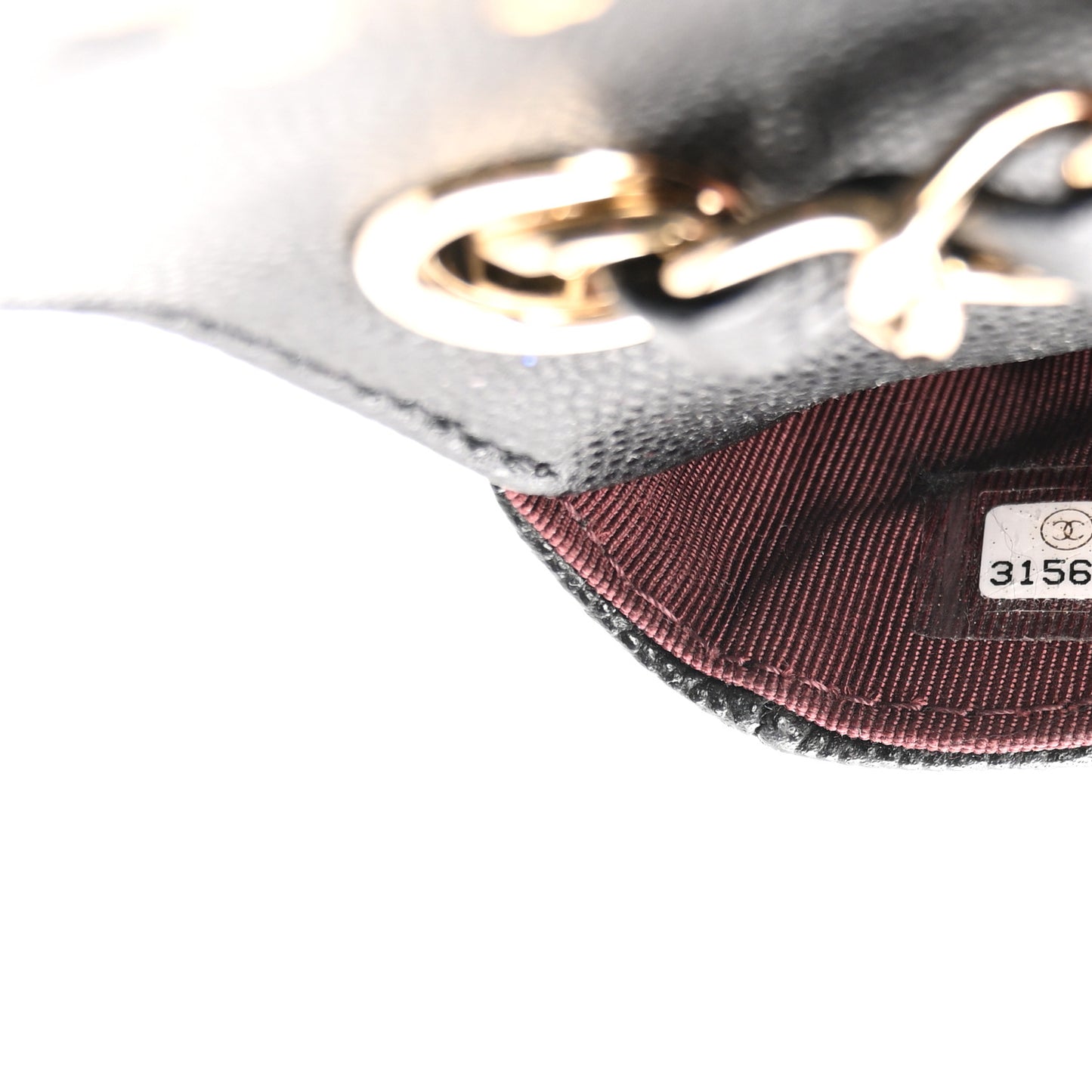 Caviar Quilted Mini Chain Belt Bag Black