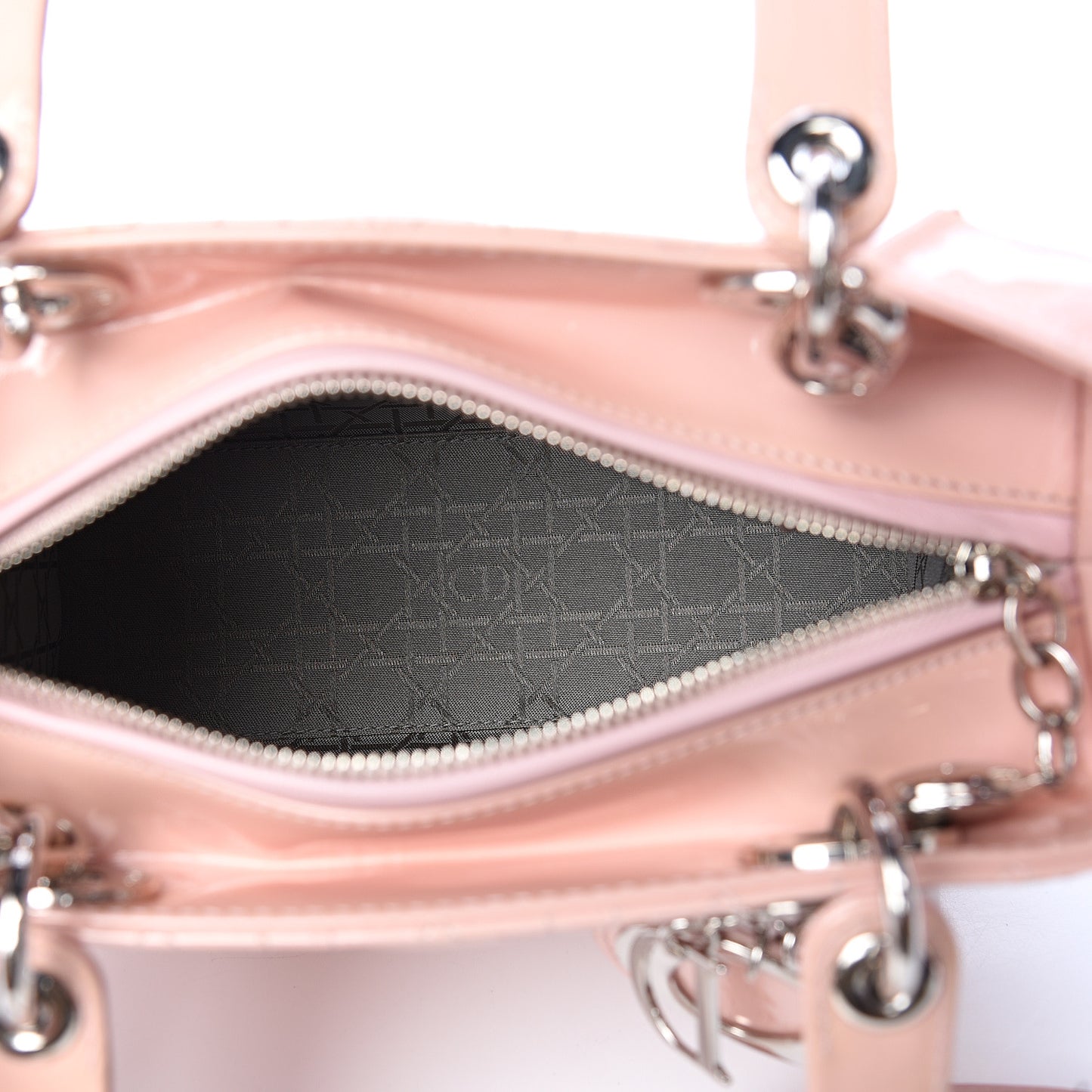 Patent Cannage Medium Lady Dior Rose Clair
