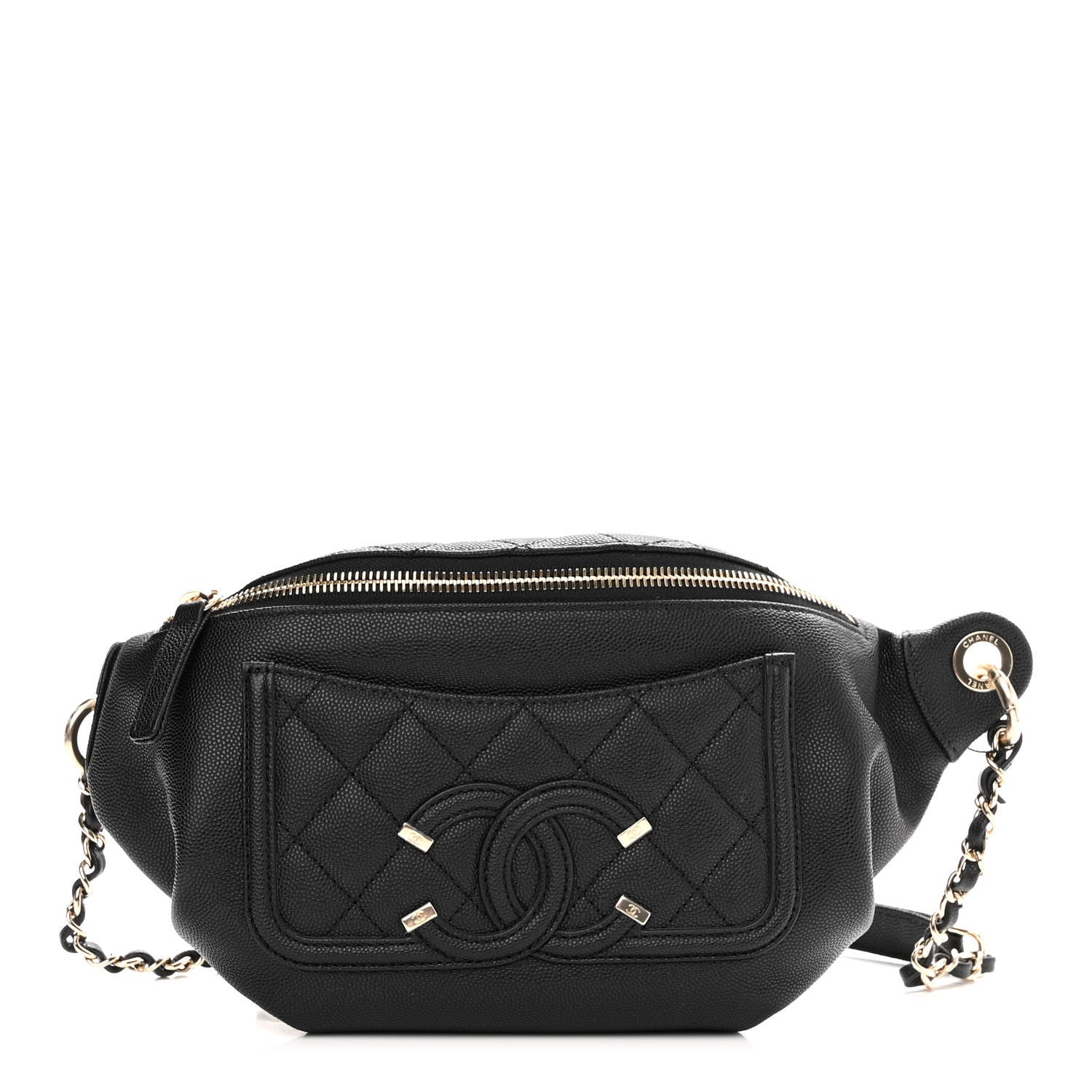 Chanel Caviar Quilted Filigree Waist Bag Black 1 of 10