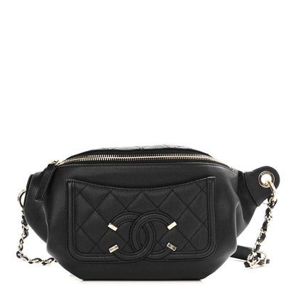 Chanel Caviar Quilted Filigree Waist Bag Black 1 of 10