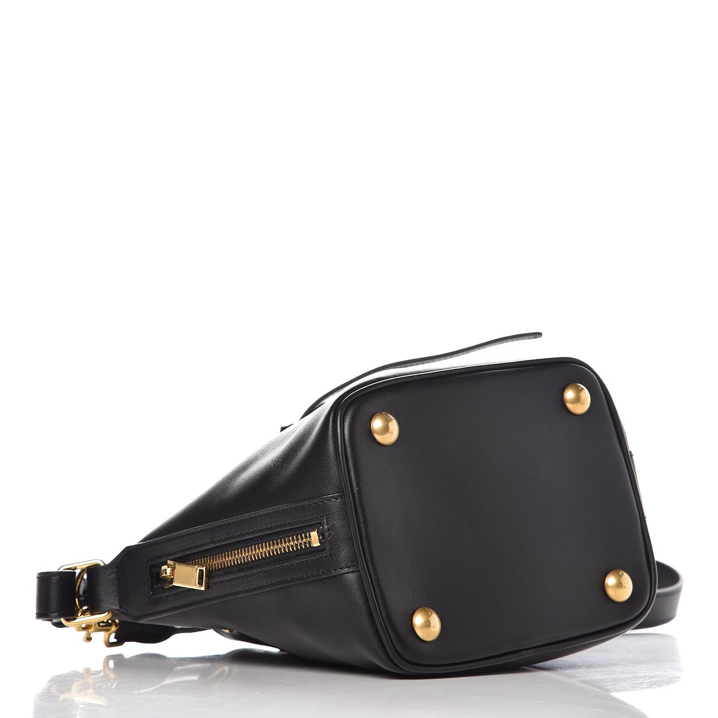 Calfskin Small Emmanuelle Bucket Bag Black