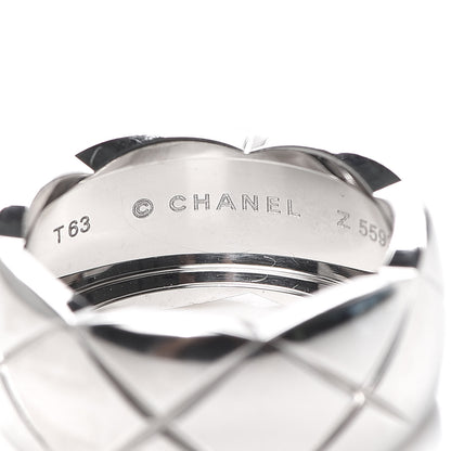 Chanel 18K White Gold Large Coco Crush Ring 63 10.25 4 of 6