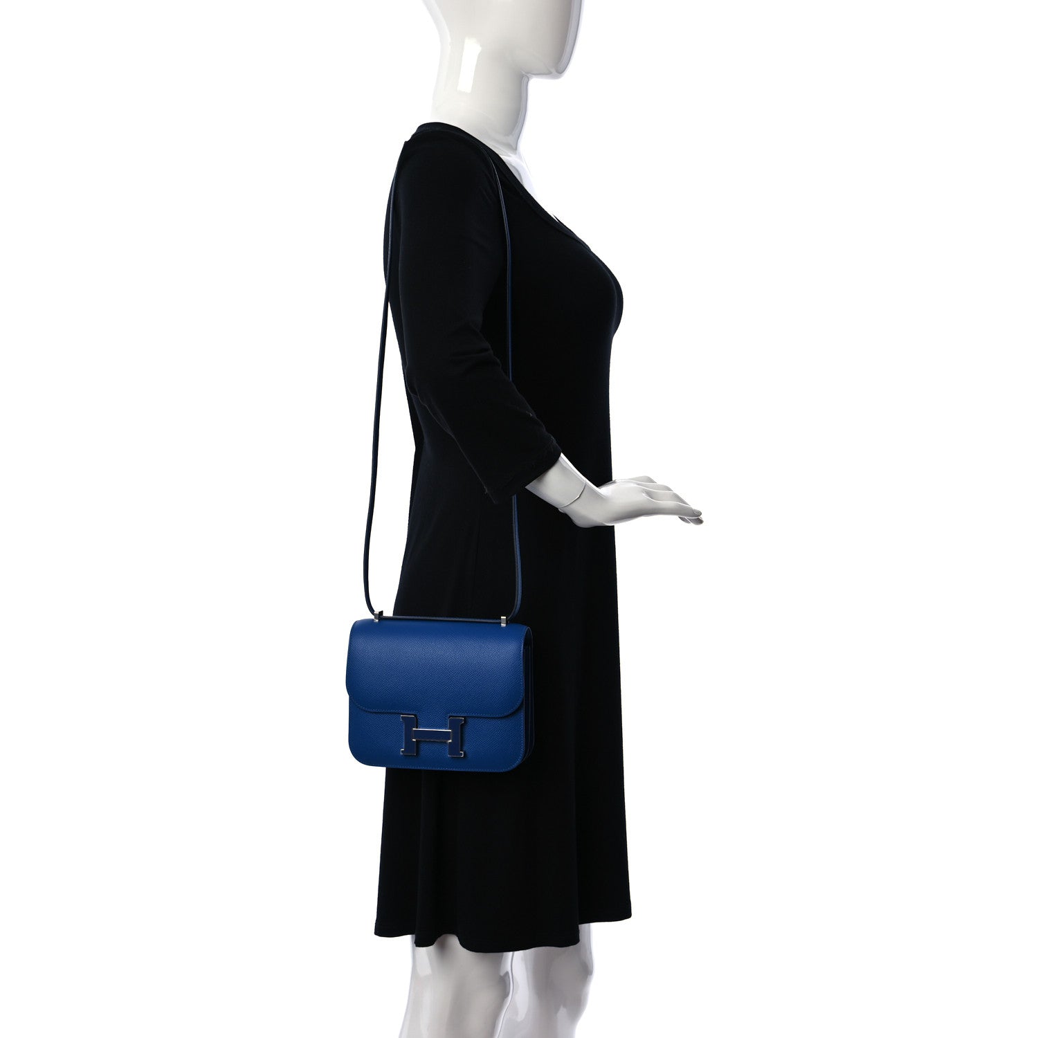 Hermes Epsom Enamel Constance 18 Bleu France 2 of 11