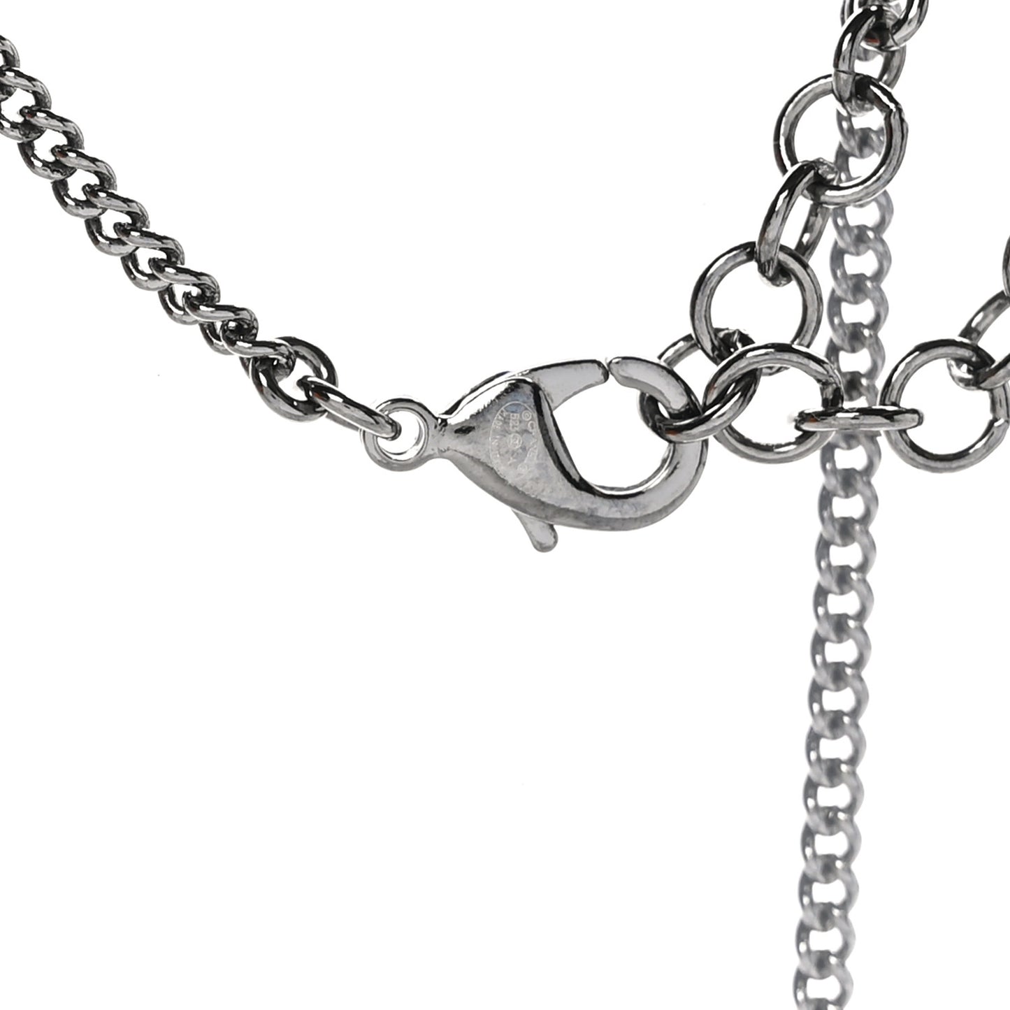 Ruthenium Crystal Flower CC Lariat Necklace