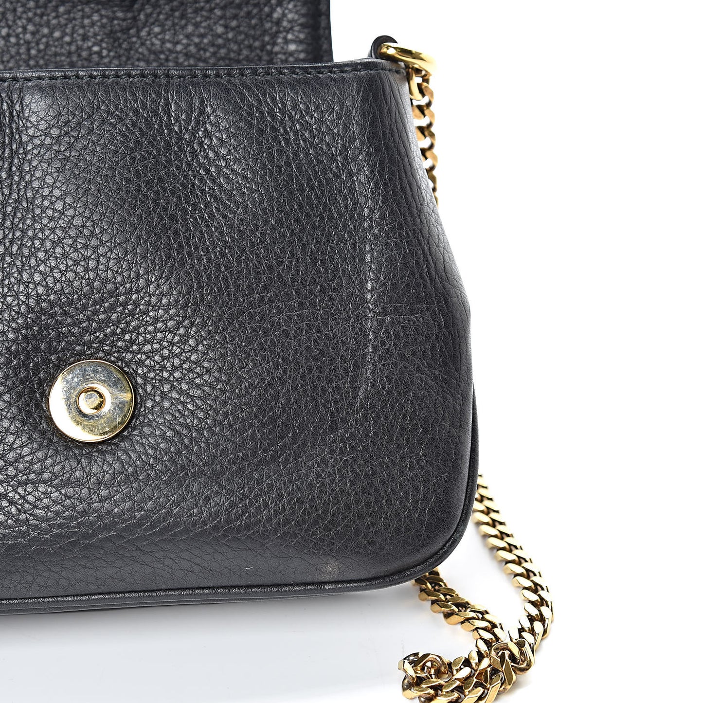 Pebbled Calfskin Small 1973 Chain Shoulder Bag Black