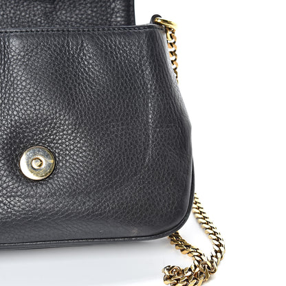 Gucci Pebbled Calfskin Small 1973 Chain Shoulder Bag Black 12 of 15