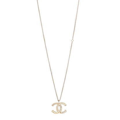 Chanel Pearl CC Pendant Necklace Gold 1 of 7