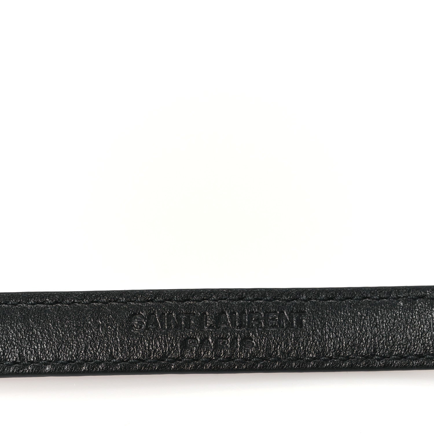 Saint Laurent Calfskin Monogram Cassandre Extra Thin Square Buckle Belt 75 30 Black 3 of 5