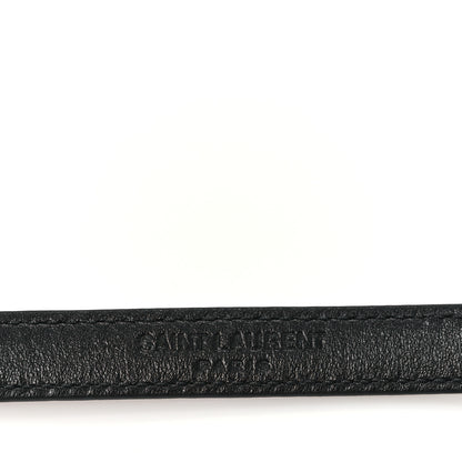 Saint Laurent Calfskin Monogram Cassandre Extra Thin Square Buckle Belt 75 30 Black 3 of 5