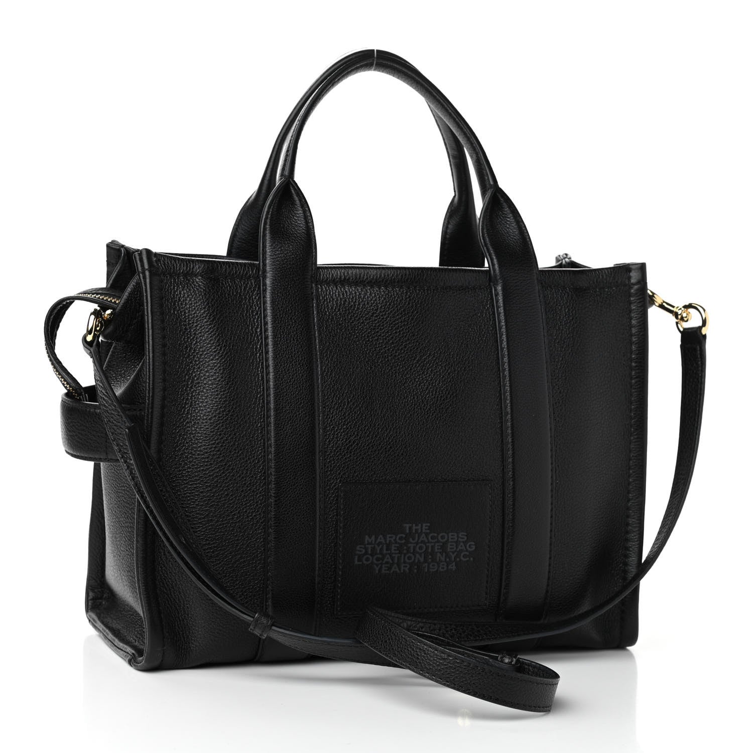 Marc Jacobs Grained Calfskin Medium The Tote Bag Black 2 of 10
