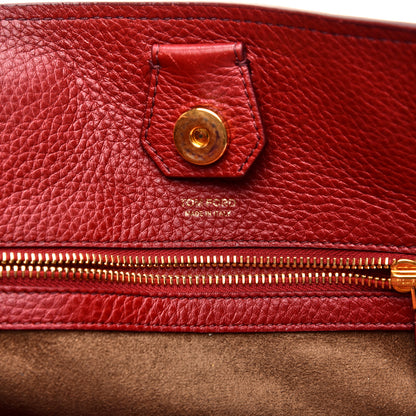 Tom Ford Grained Calfskin Medium Sedgwick Zipper Tote Cabernet 8 of 10