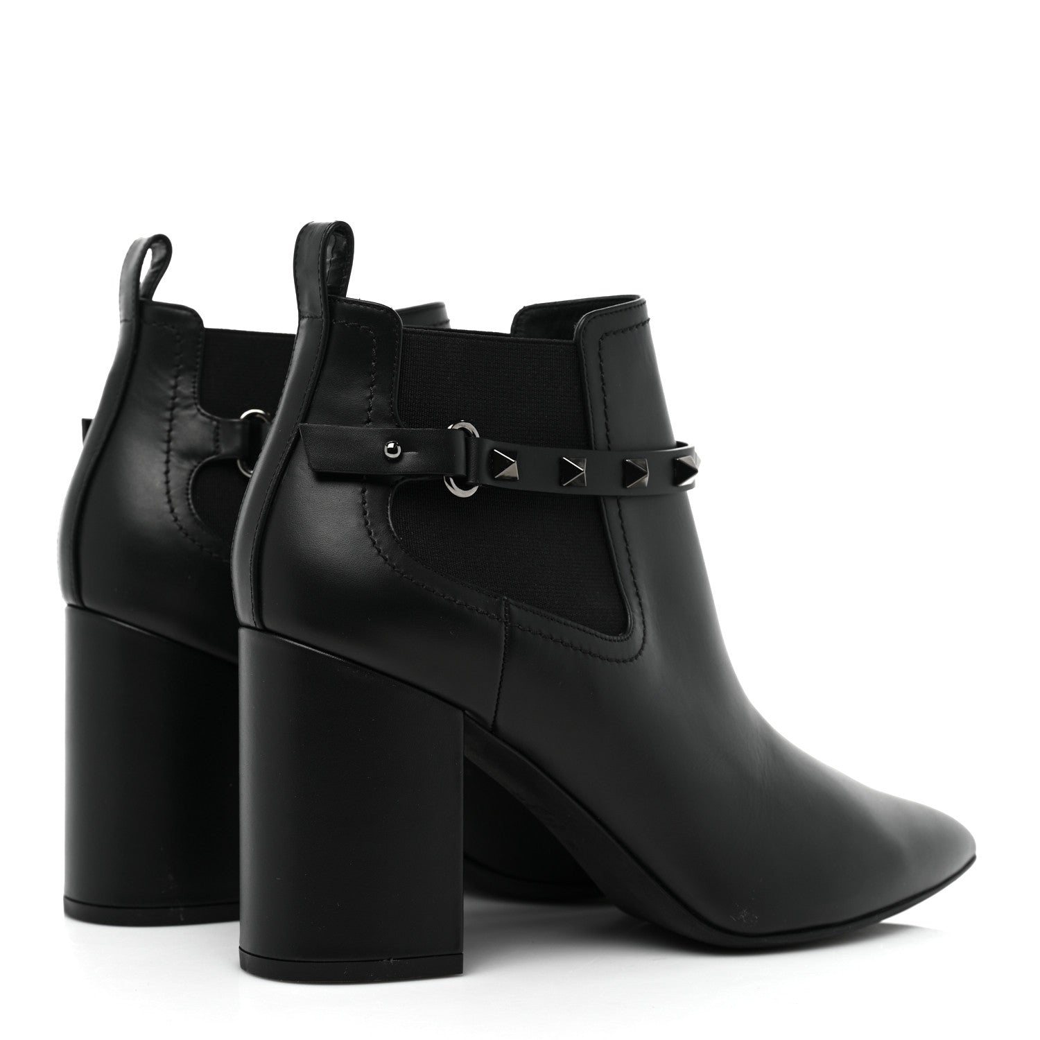 Valentino Garavani Calfskin Rockstud Chelsea 85mm Ankle Boots 39 Black 4 of 10