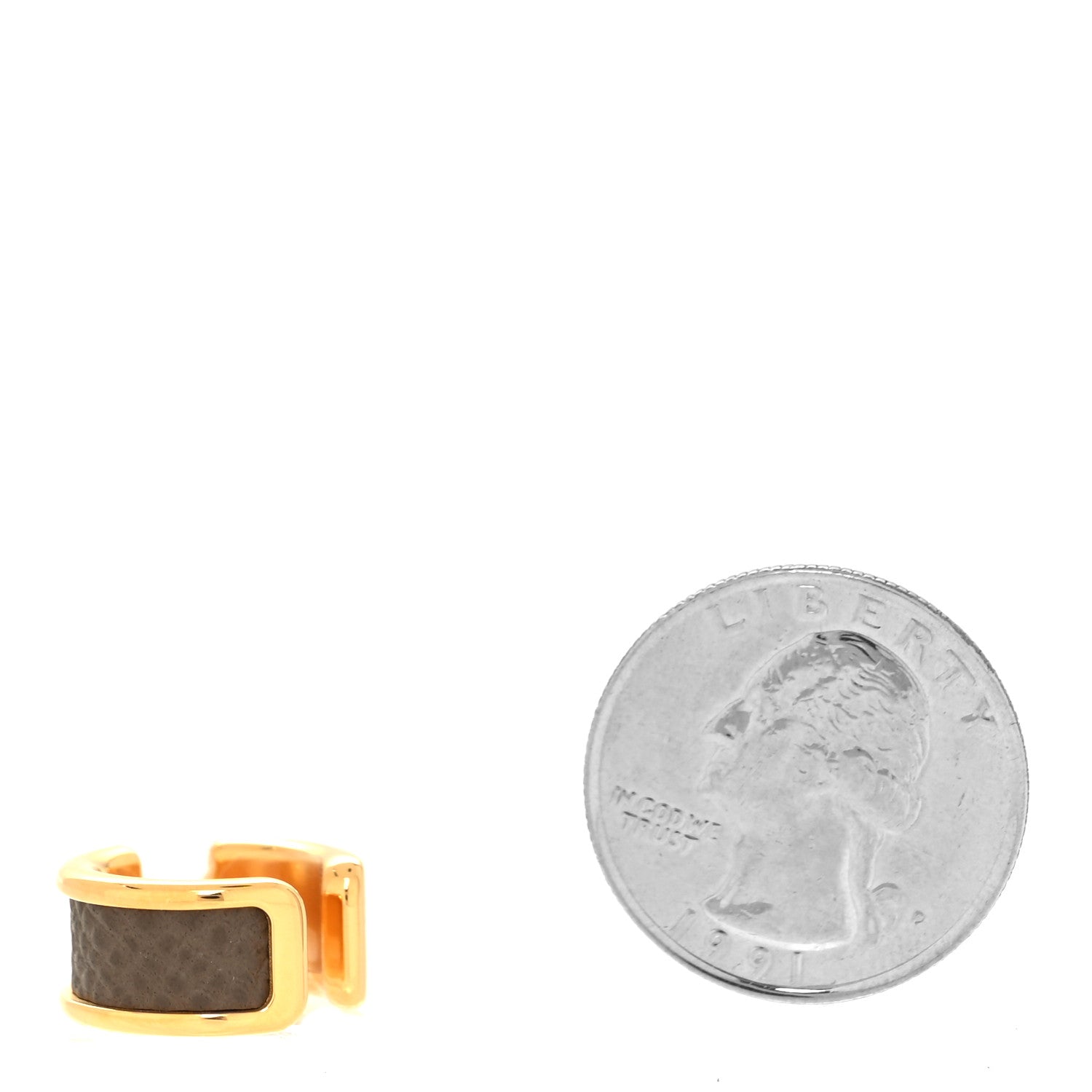 Hermes Epsom Olympe Ear Cuff PM Etoupe 2 of 3