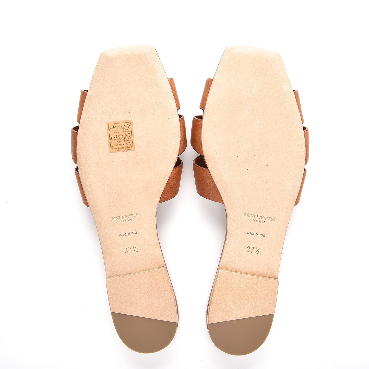 Calfskin Tribute 05 Slide Sandals 37.5 Amber