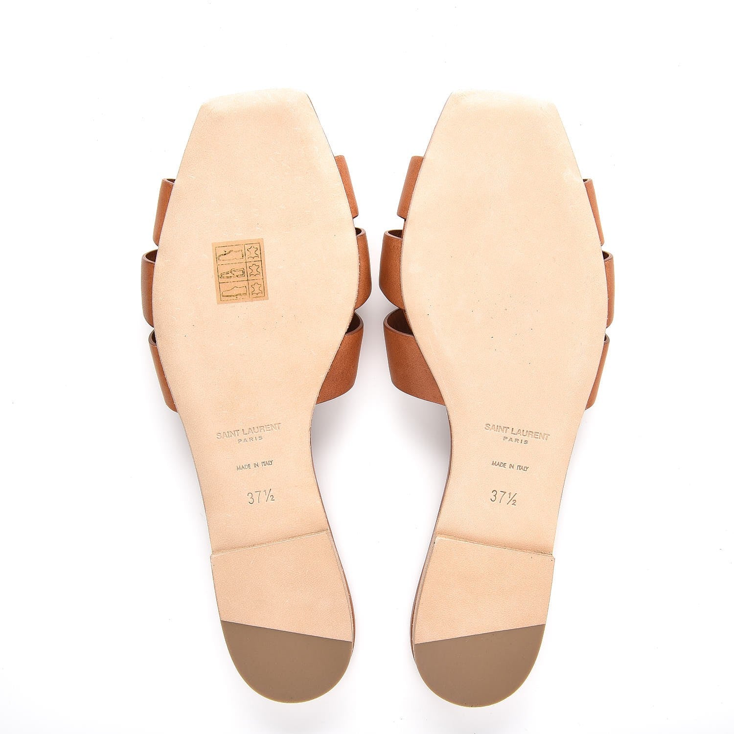 Saint Laurent Calfskin Tribute 05 Slide Sandals 37.5 Amber 5 of 8