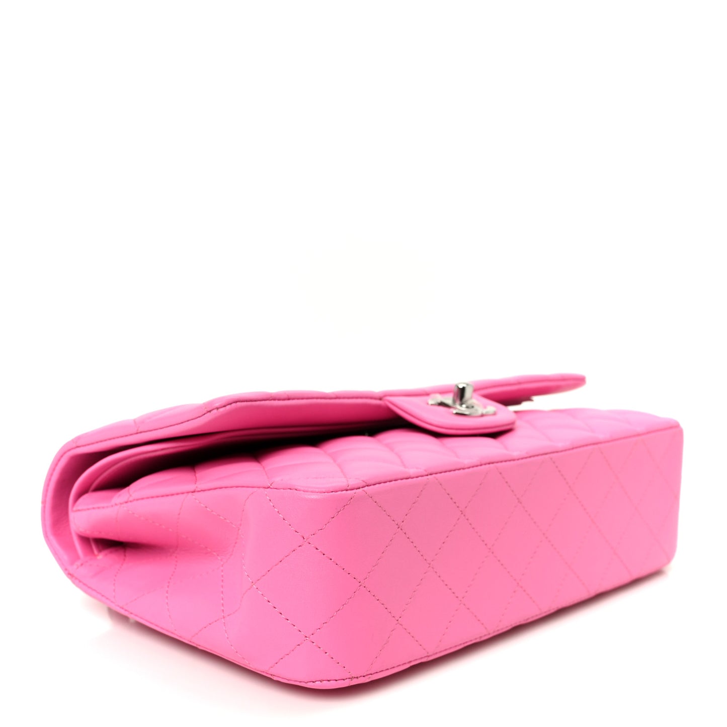 Lambskin Quilted Medium Double Flap Pink