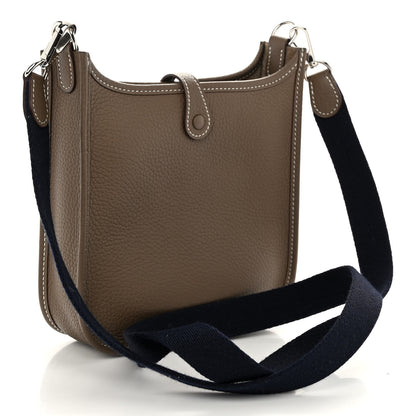 Hermes Taurillon Clemence Amazone Evelyne TPM Etoupe Bleu Indigo 3 of 10