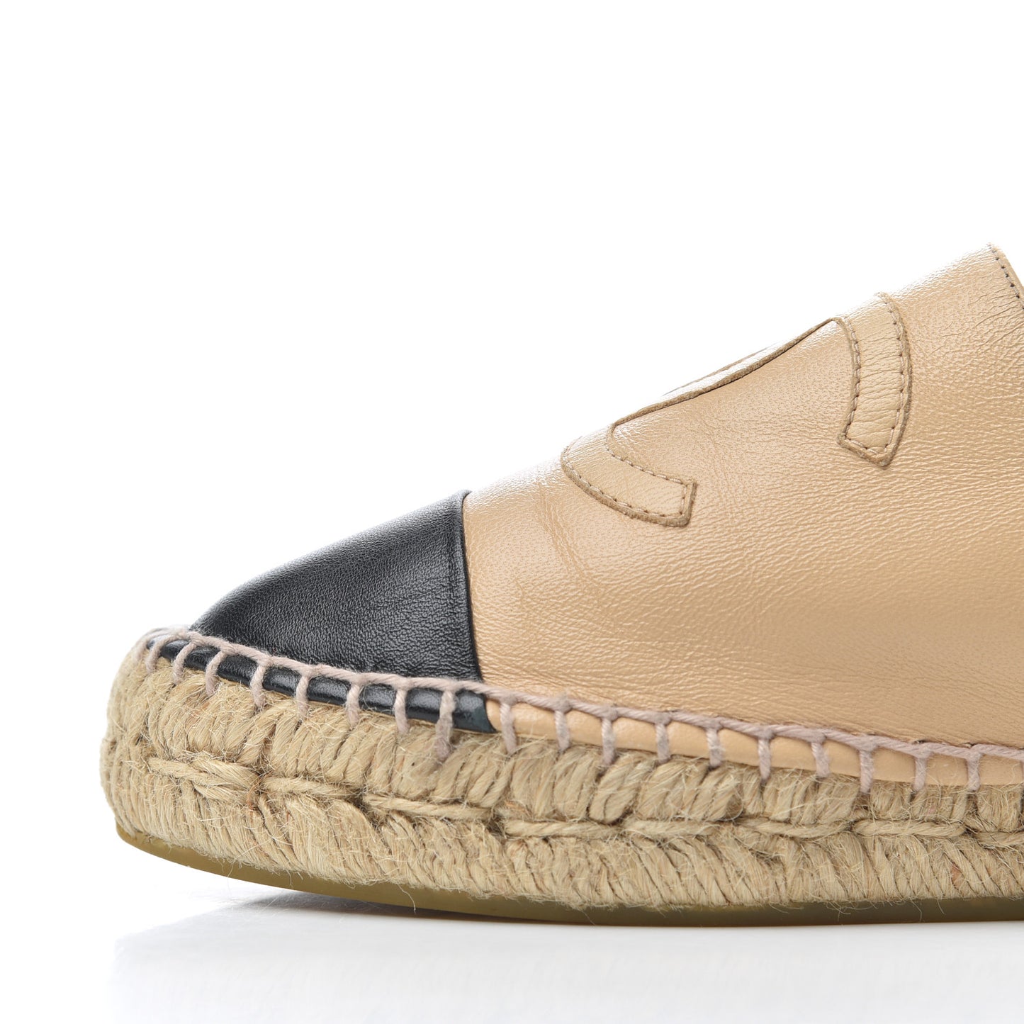 Lambskin CC Espadrilles 40 Beige Black