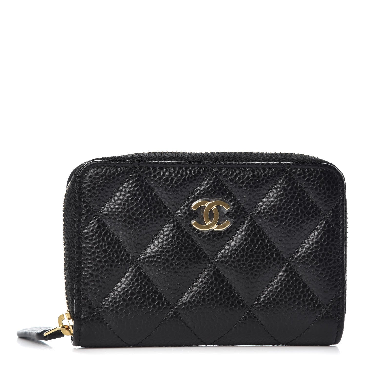 Chanel Caviar Quilted Zip Coin Purse Black 1 of 8