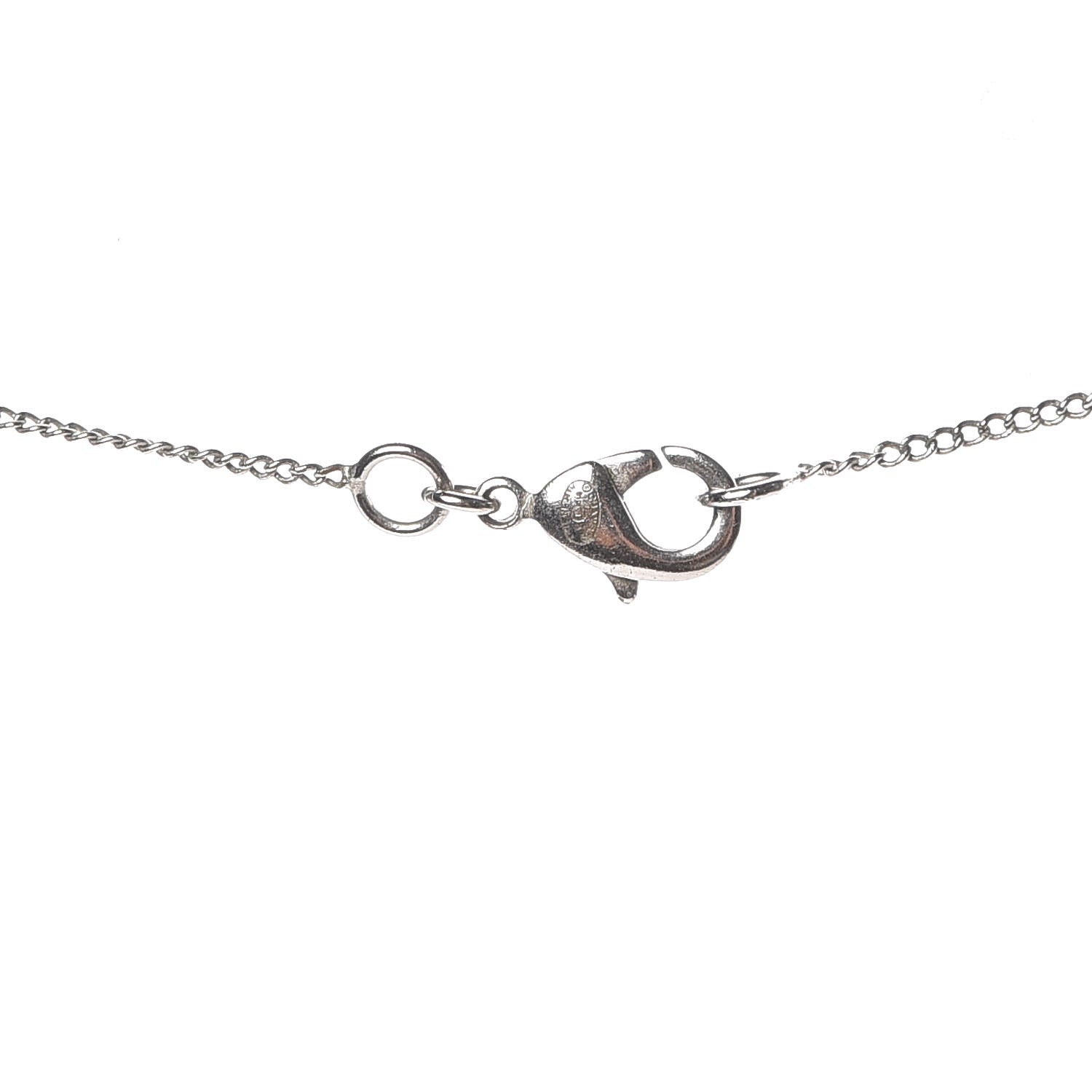 Chanel Baguette Crystal CC Necklace Silver 4 of 4