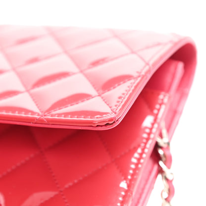 Chanel Patent Calfskin Quilted Reissue Wallet On Chain WOC Pink 11 of 12