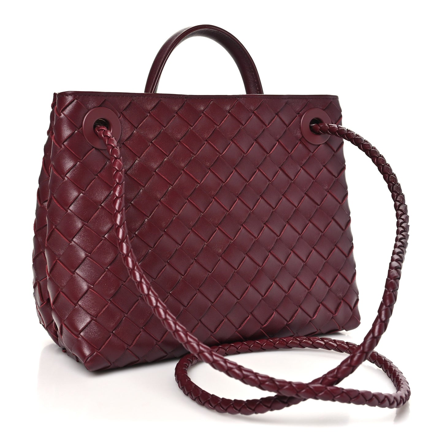 Nappa Intrecciato Small Andiamo Shoulder Bag Barolo