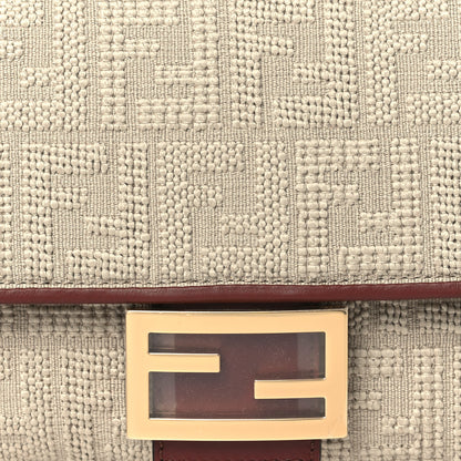 Fendi Sardinian Jacquard Vitello King FF 1974 Embroidered Baguette Corda Praline 8 of 11